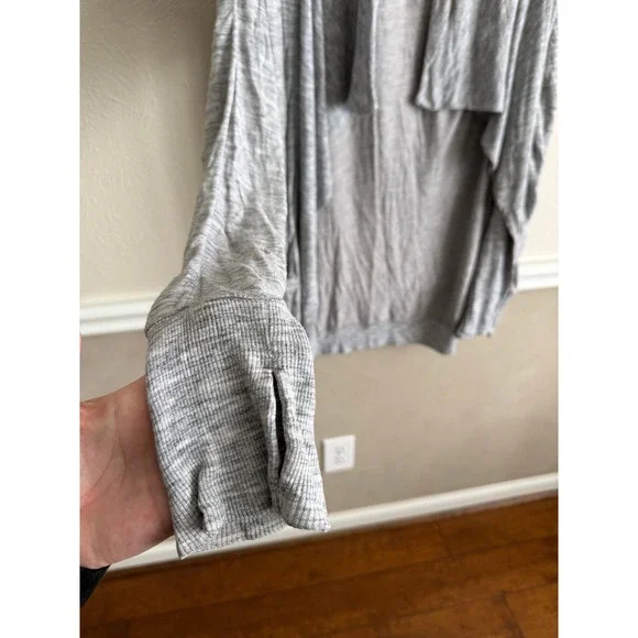 Athleta Pranayama Wrap Cardigan Heathered Grey Soft XS Open Front - Picture 4 of 4